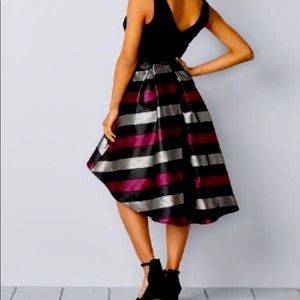 Venus metallic striped cocktail dress